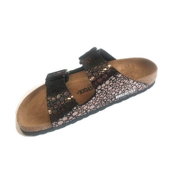 Birkenstock Arizona Sandals Womens Size 8 - 8.5 Black Metallic Stone Narrow EU39 - Picture 4 of 9